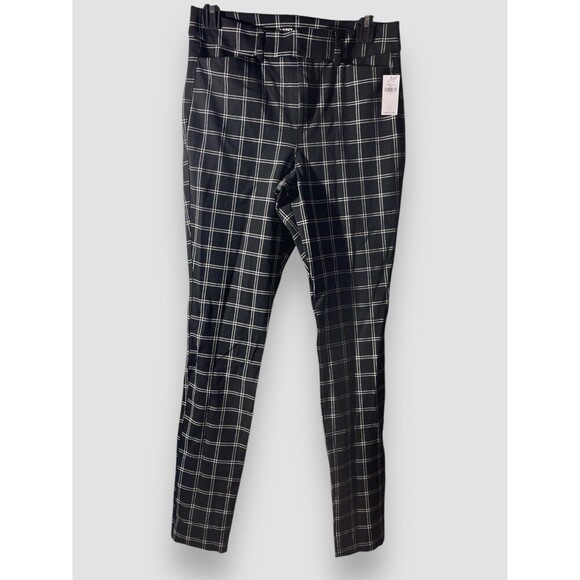 Old Navy High Rise Pixie Pant Black Windowpane Plaid Women's Size 4 NWT - Picture 3 of 10
